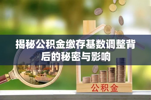 潼关揭秘公积金缴存基数调整背后的秘密与影响