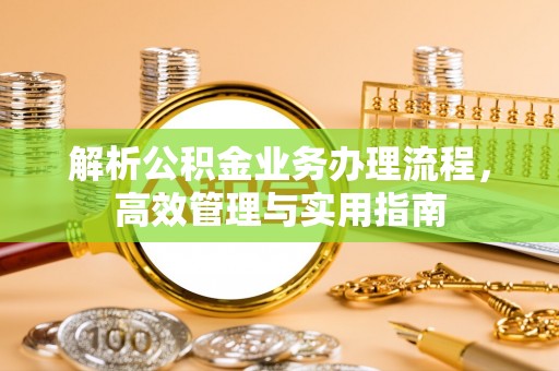 潼关解析公积金业务办理流程，高效管理与实用指南