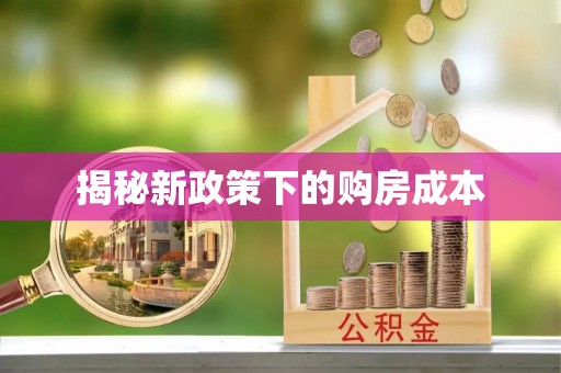 潼关揭秘新政策下的购房成本