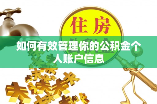 潼关如何有效管理你的公积金个人账户信息